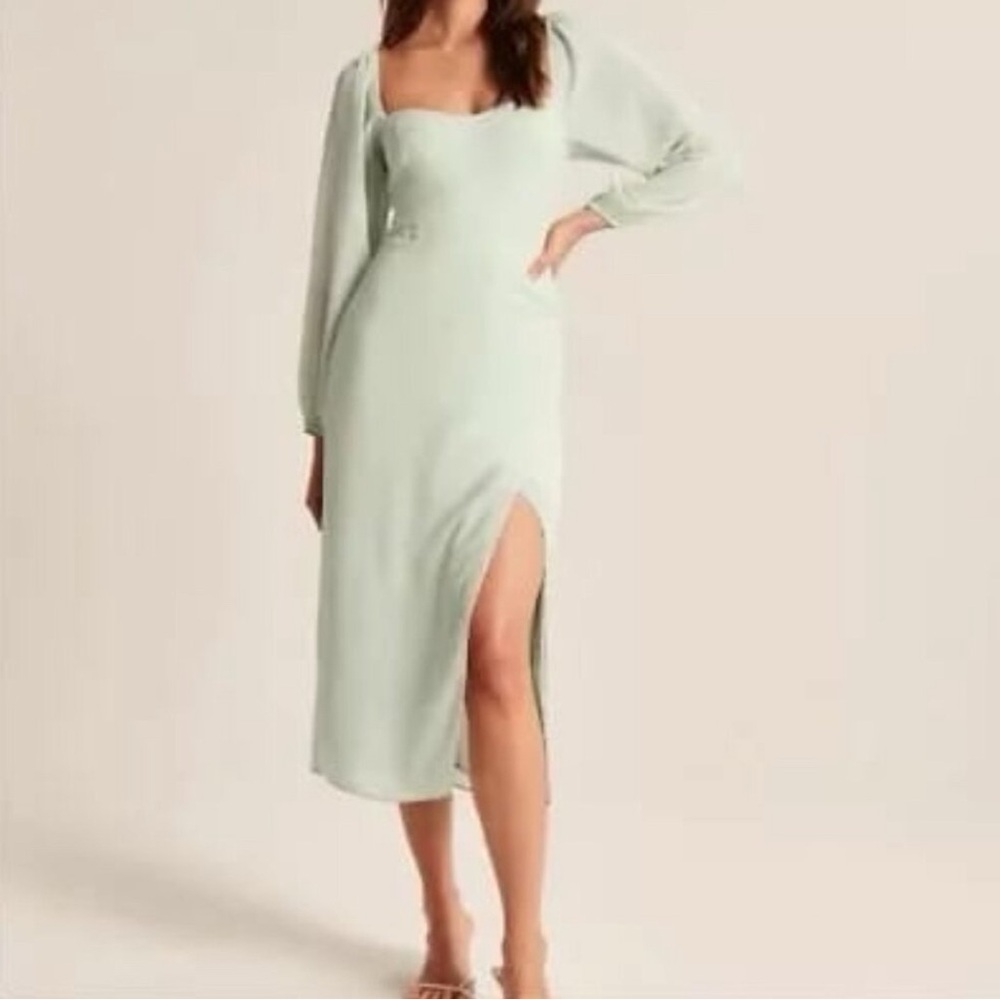 Abercrombie blouson sleeve midi dress (dark green on other pictures)